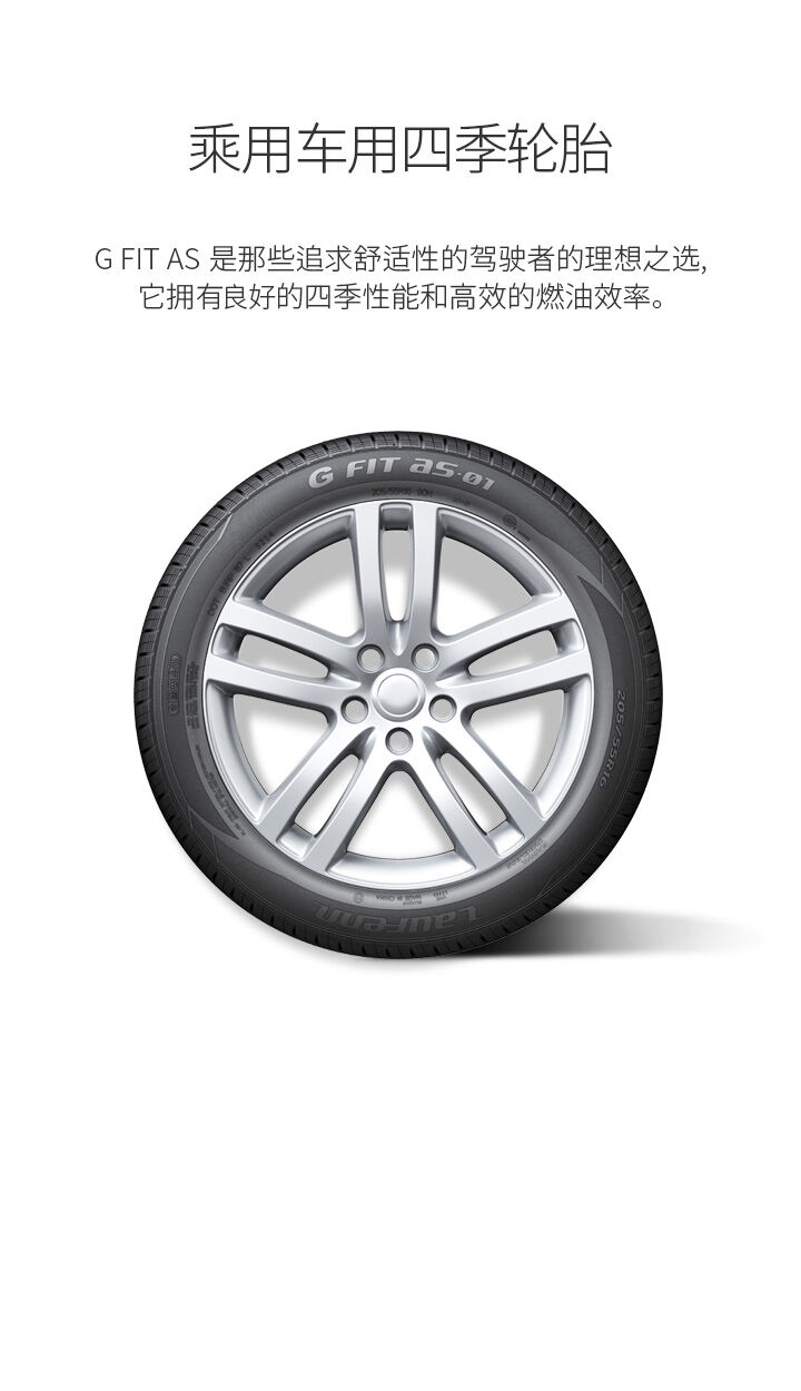 乘用车用四季轮胎, G FIT AS 01是那些追求极致 舒适性的驾驶者的理想之选, 它拥有优秀的四季性能和高效的燃油效率。